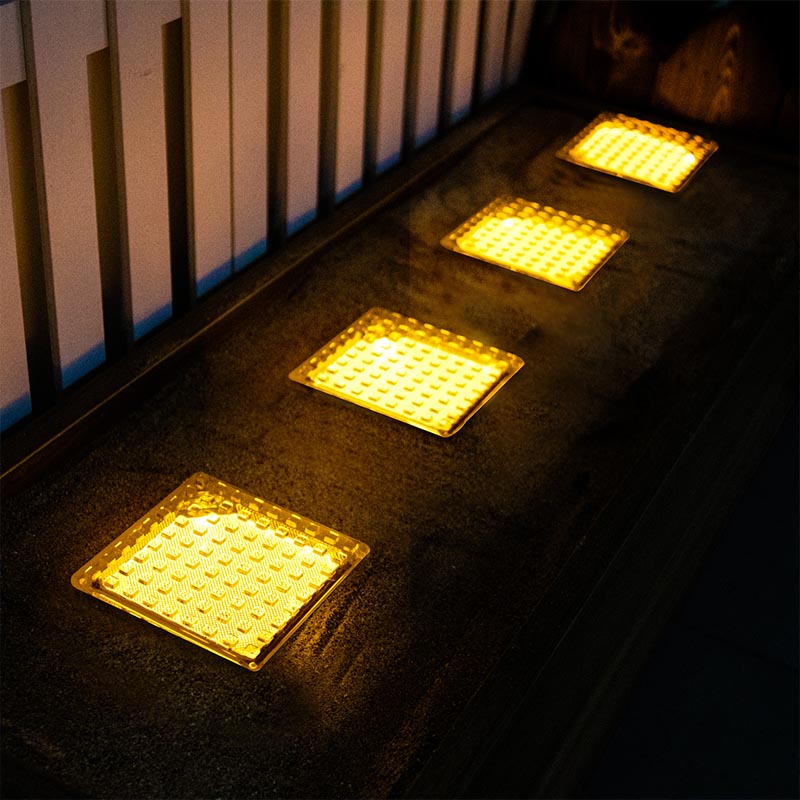 Square IP 68 Plaza Solar LED Brick Lights