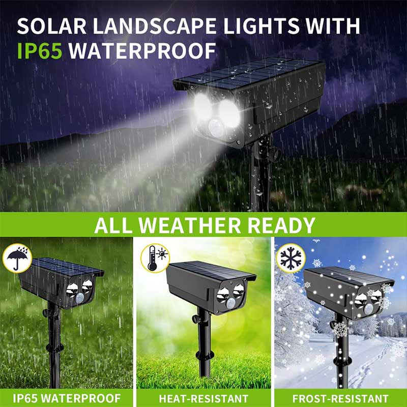 2 LED Wireless Motion Sensor Solar Spot lights Outdoor