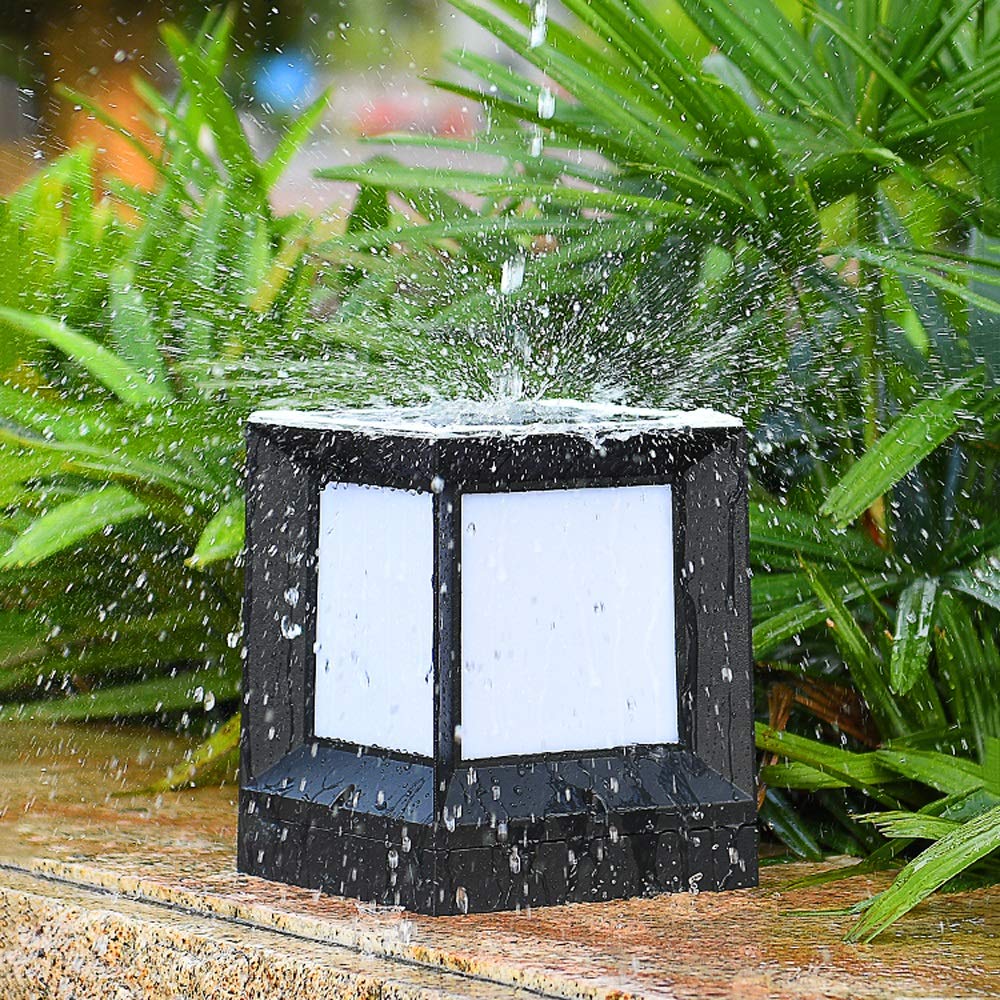 Waterproof Solar Post Light Outdoor Square Column Pillar Lamp