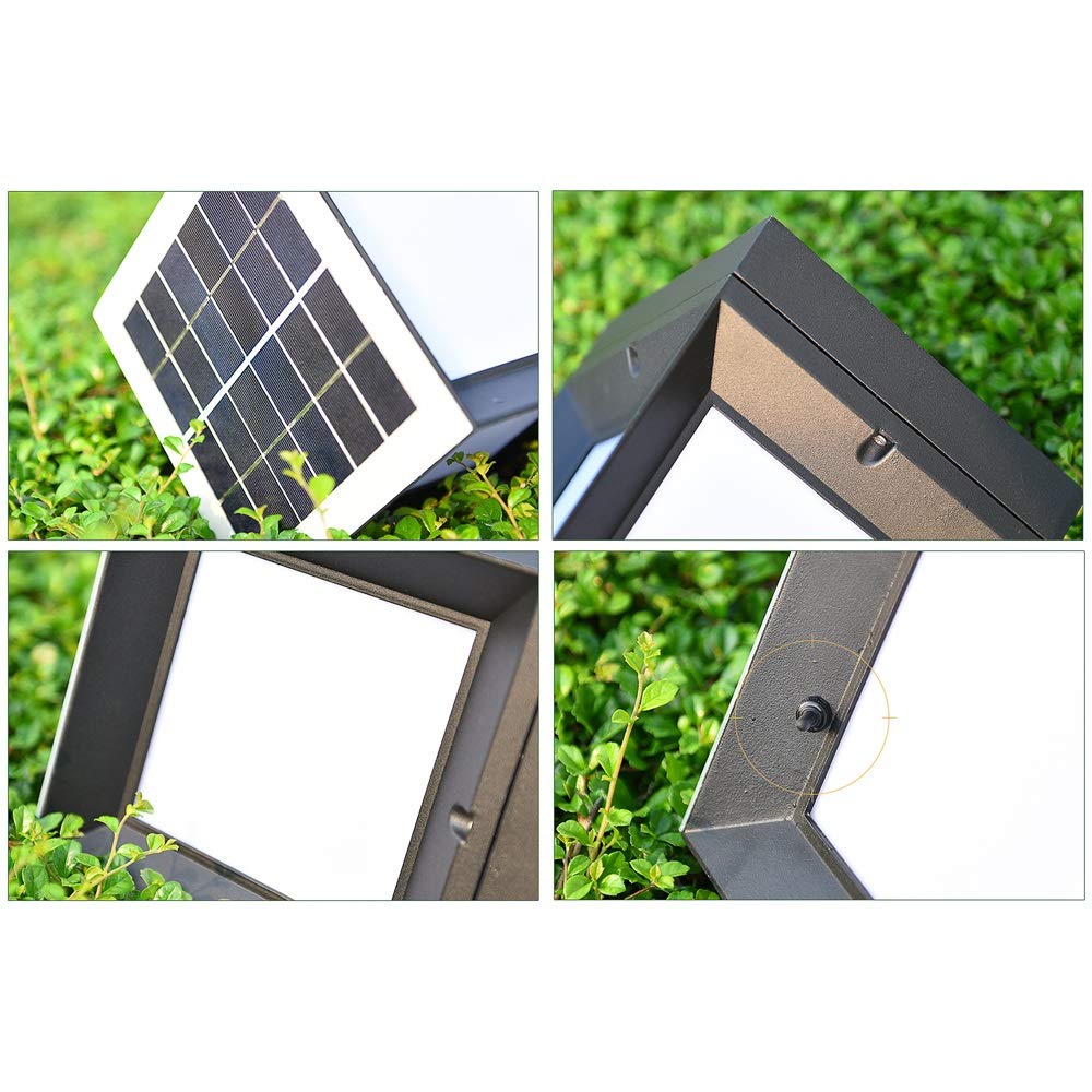 Waterproof Solar Post Light Outdoor Square Column Pillar Lamp