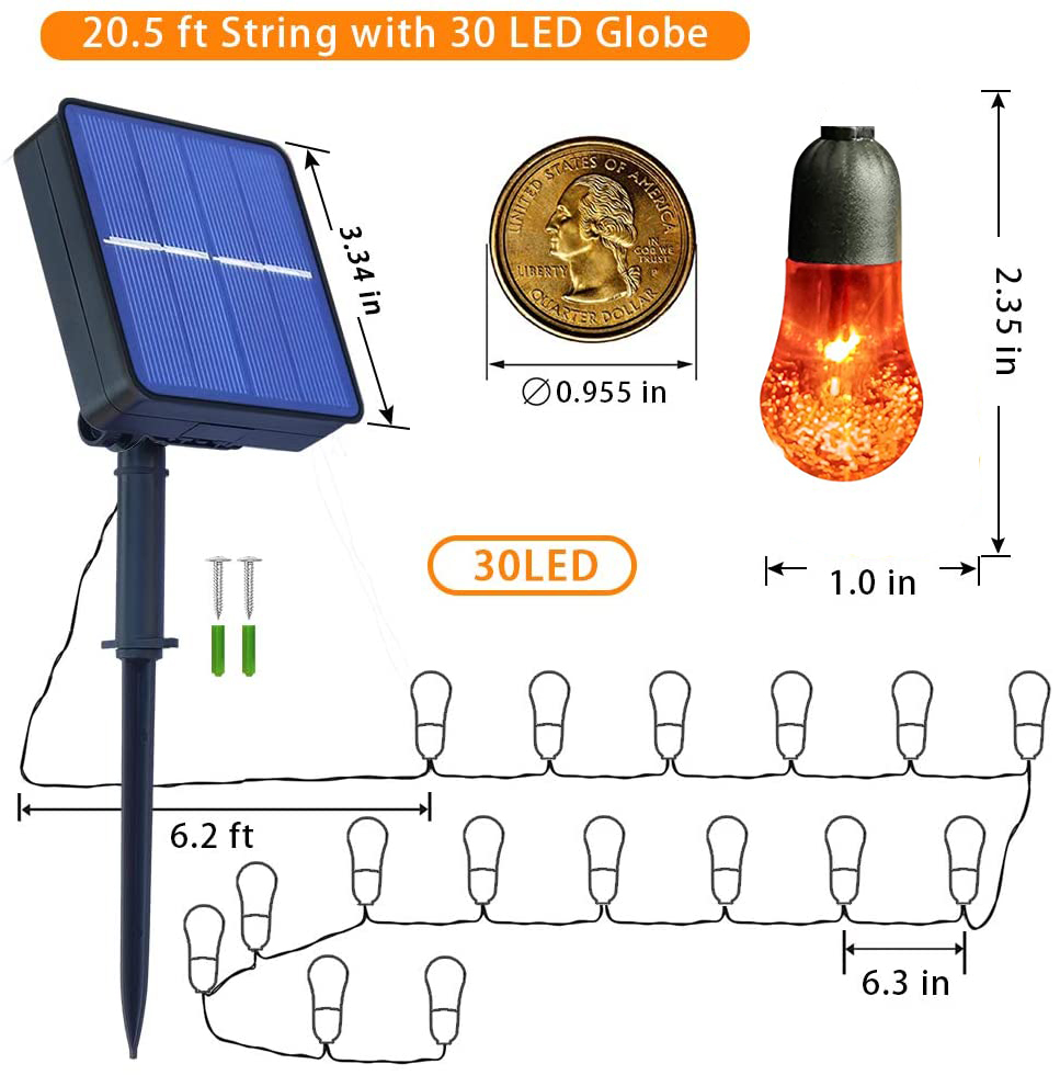 Outdoor Colorful Holiday Lighting Waterproof Solar Crystal String Light