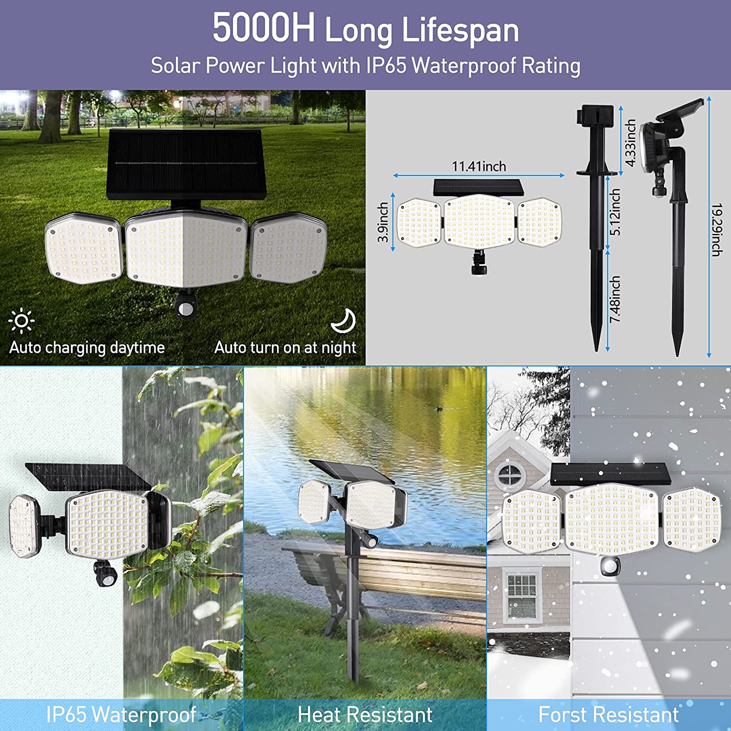 208 LED Lights Outdoor Solar Powered Motion Sensor Security Light