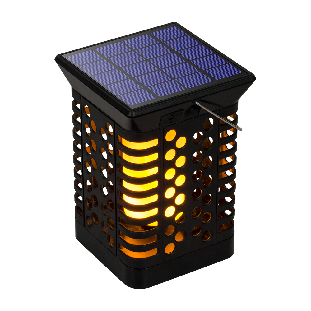 75 Led Flickering Flame Lights Garden Decor Solar Powered Outdoor Lantern Light