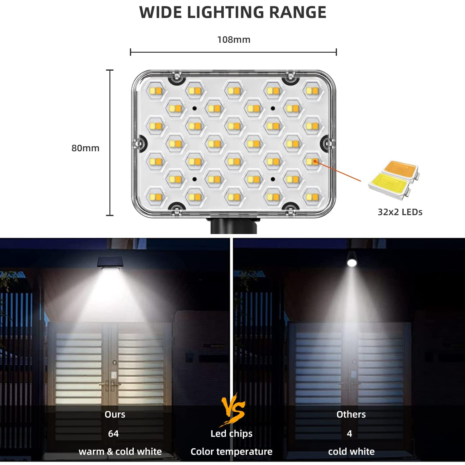 64 LED Solar Light IP65 Waterproof Landscape Pathway Lights Outdoor