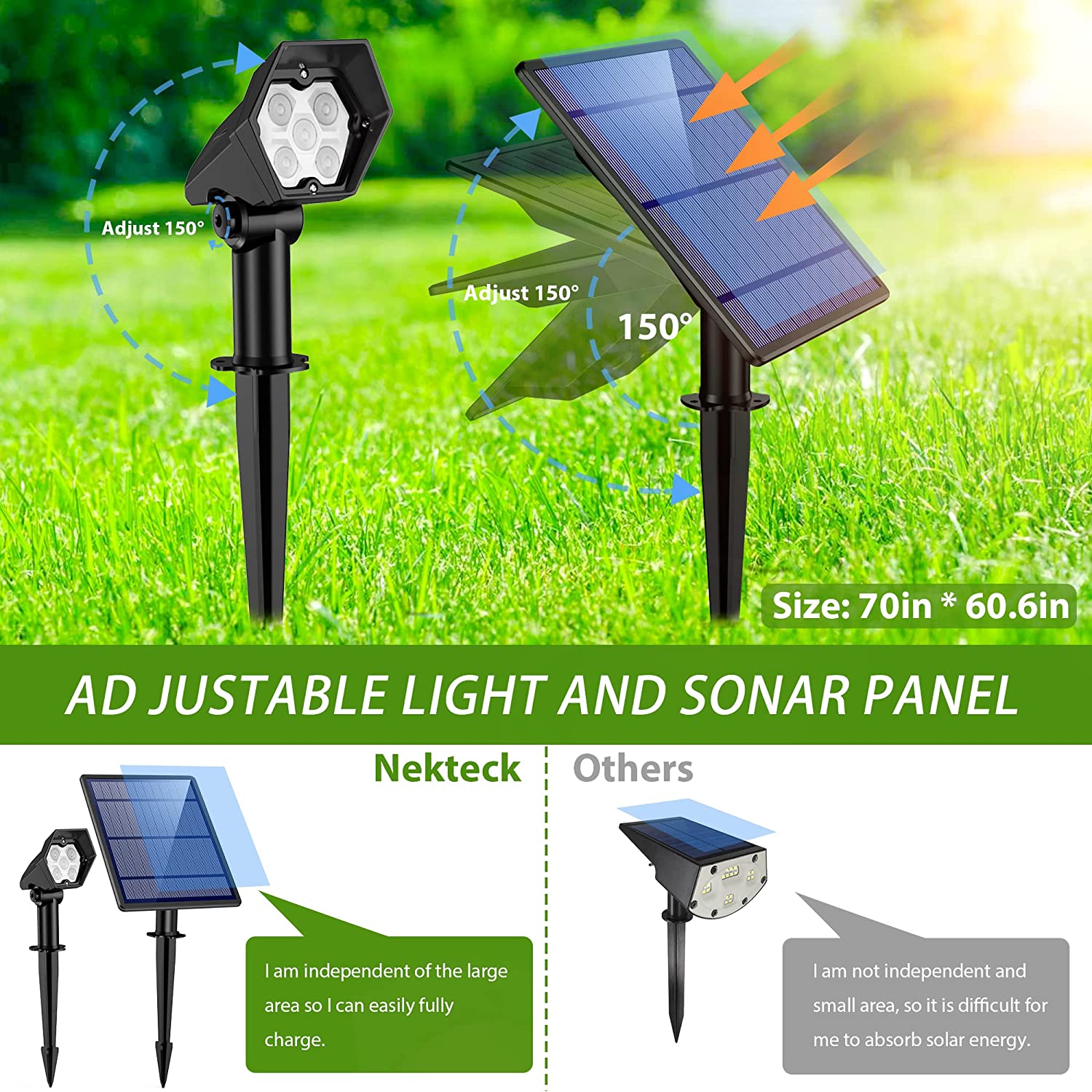 RGB 6 Color 10 LED Solar Lights IP 65 Waterproof Landscape Garden Light