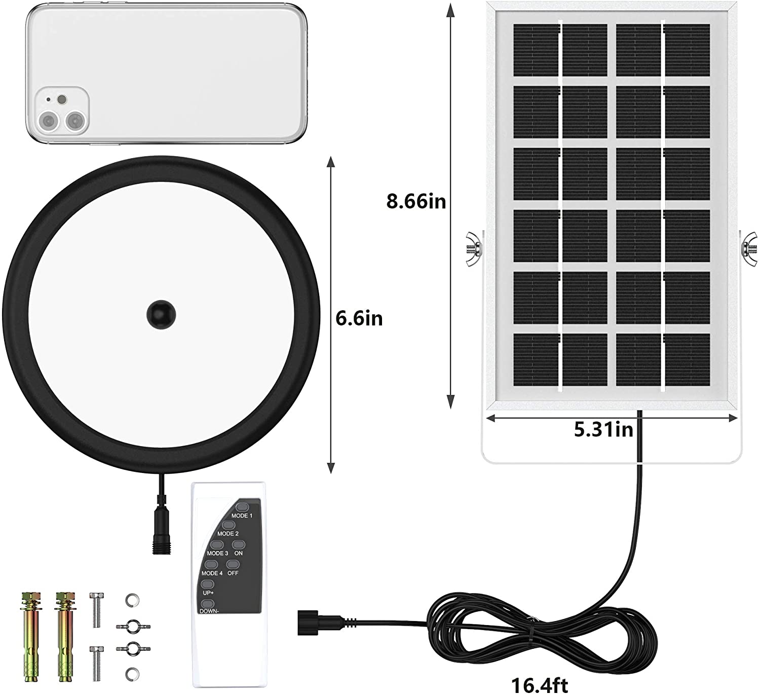 Indoor Outdoor LED Hanging Lamp Solar Motion Sensor Ceiling Shed Light Factory