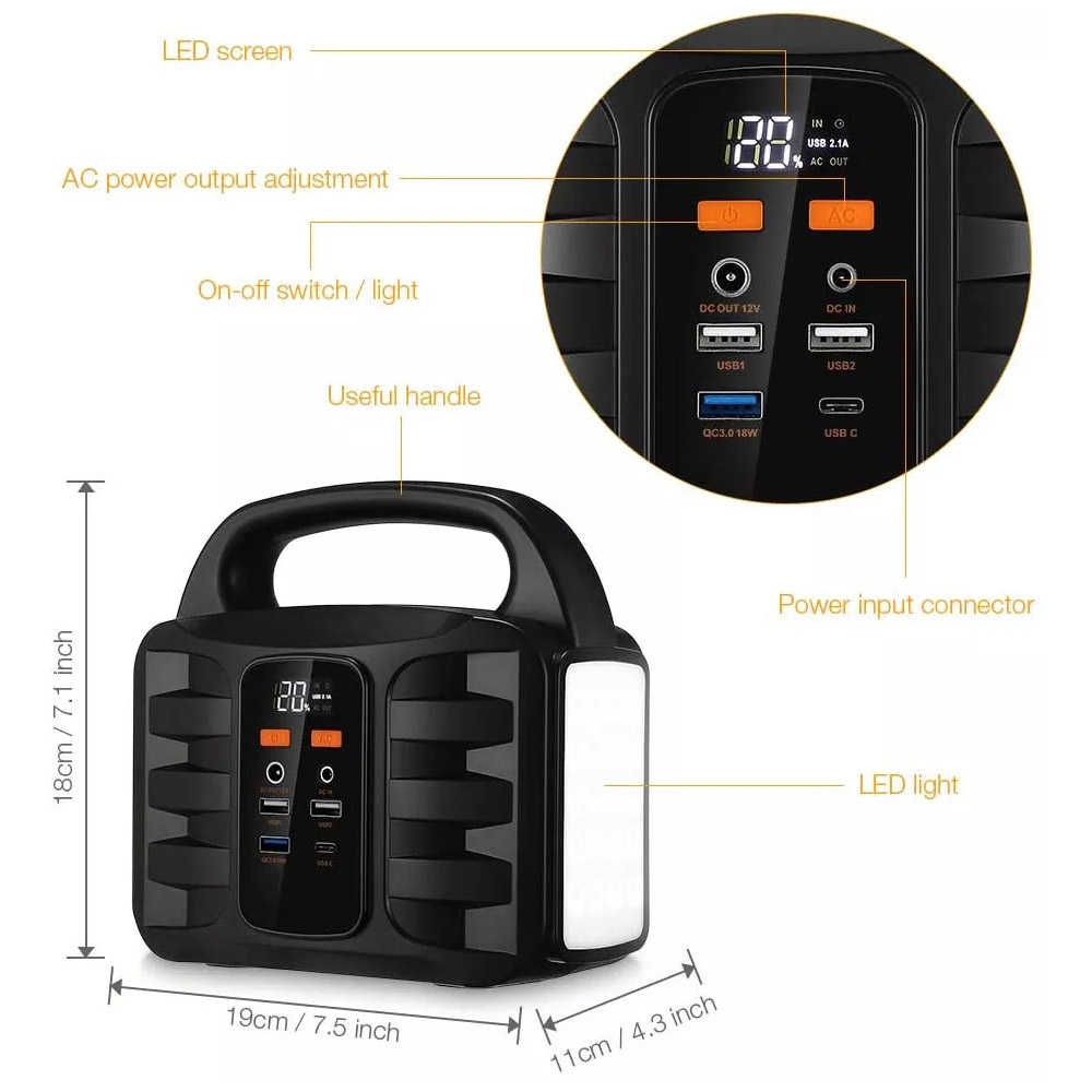 Customized 100W/155Wh Portable Power Station Mini Emergency Power Supply Generator