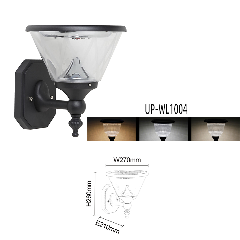 Dusk to Dawn Outdoor Wall Light IP 65 Waterproof Solar Powered LED Light for Porch Patio Garden