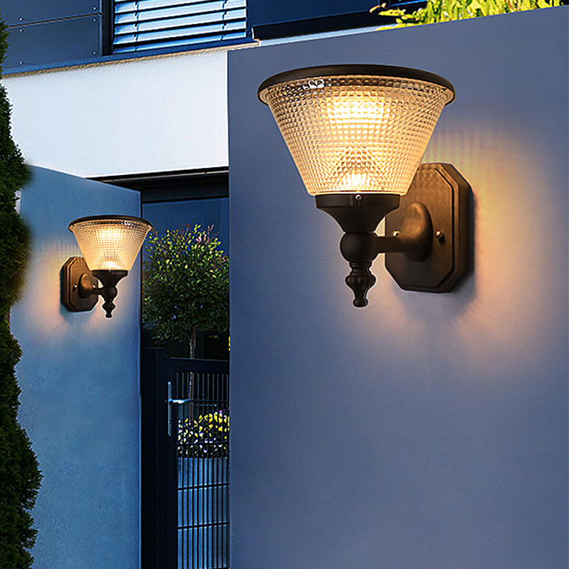 Dusk to Dawn Outdoor Wall Light IP 65 Waterproof Solar Powered LED Light for Porch Patio Garden