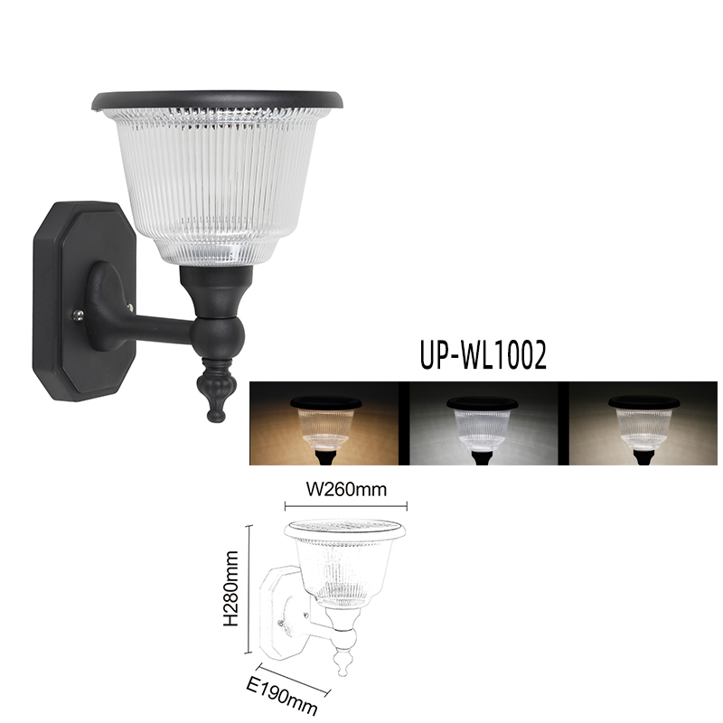 Dusk to Dawn Outdoor Wall Light IP 65 Waterproof Solar Powered LED Light for Porch Patio Garden