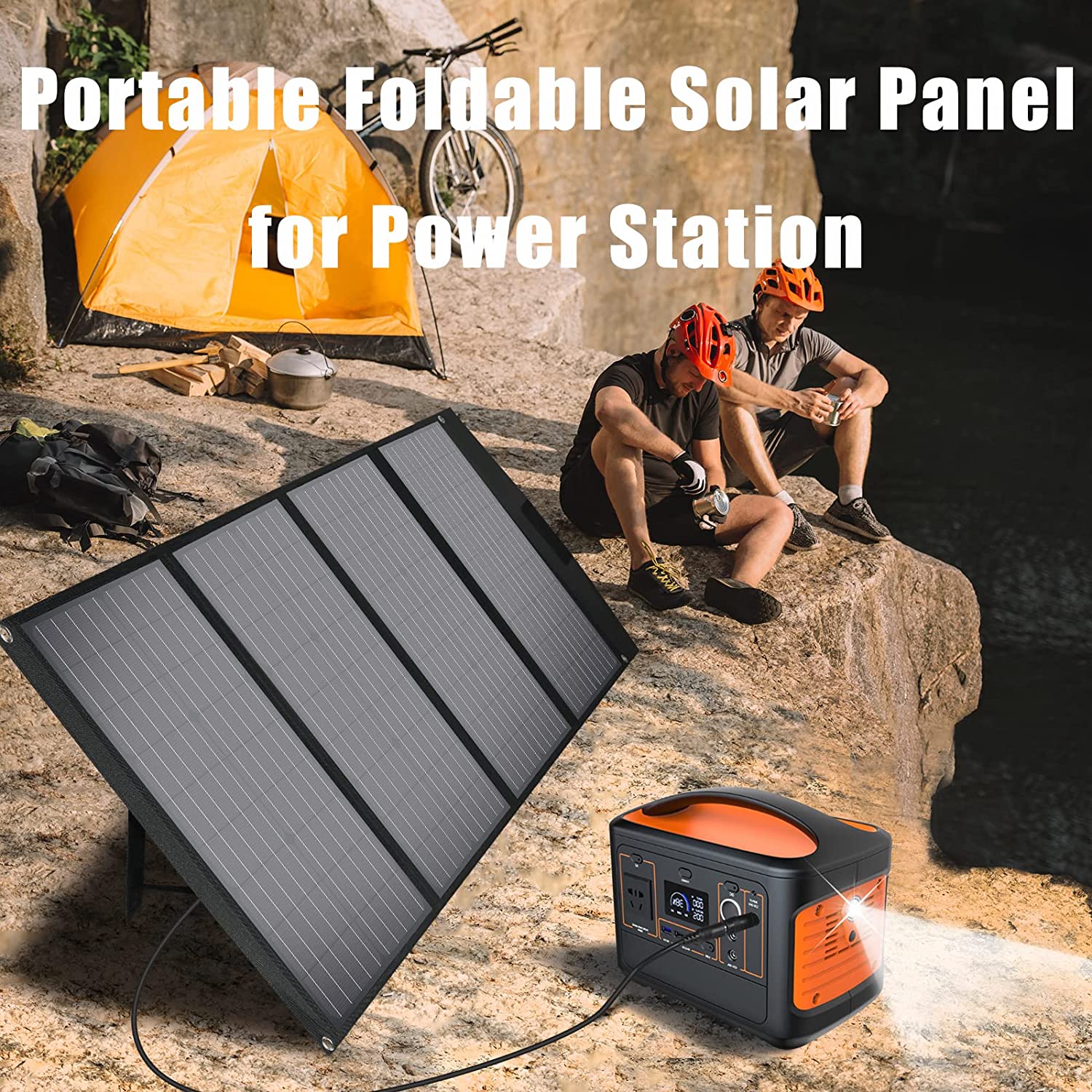 100W 18V Portable Solar Panel Foldable Solar Charger For Generator Power Station Phones Laptops Tablet Outdoor Camping RV