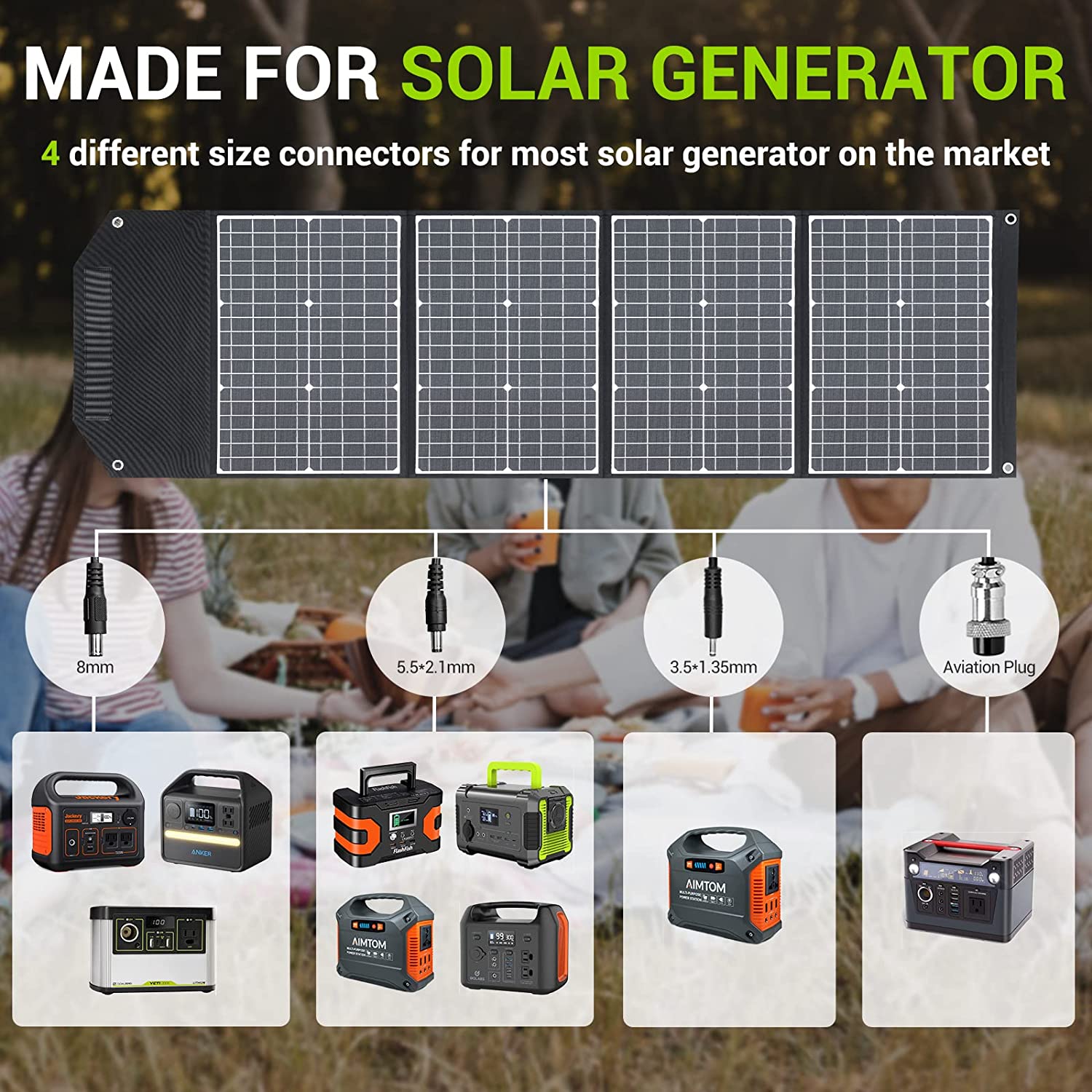  Portable Solar Panels 150W/18V Foldable Solar Panel Charger for Power Station Phones Laptop Tablet Outdoor Camping RV